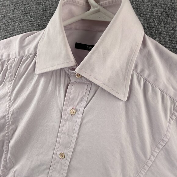 Gucci Purple Size 15 Long Sleeve Button Up Shirt Italy Made Authentic Cotton Mix - Picture 3 of 16